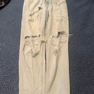 Distressed Light Blue Jeans